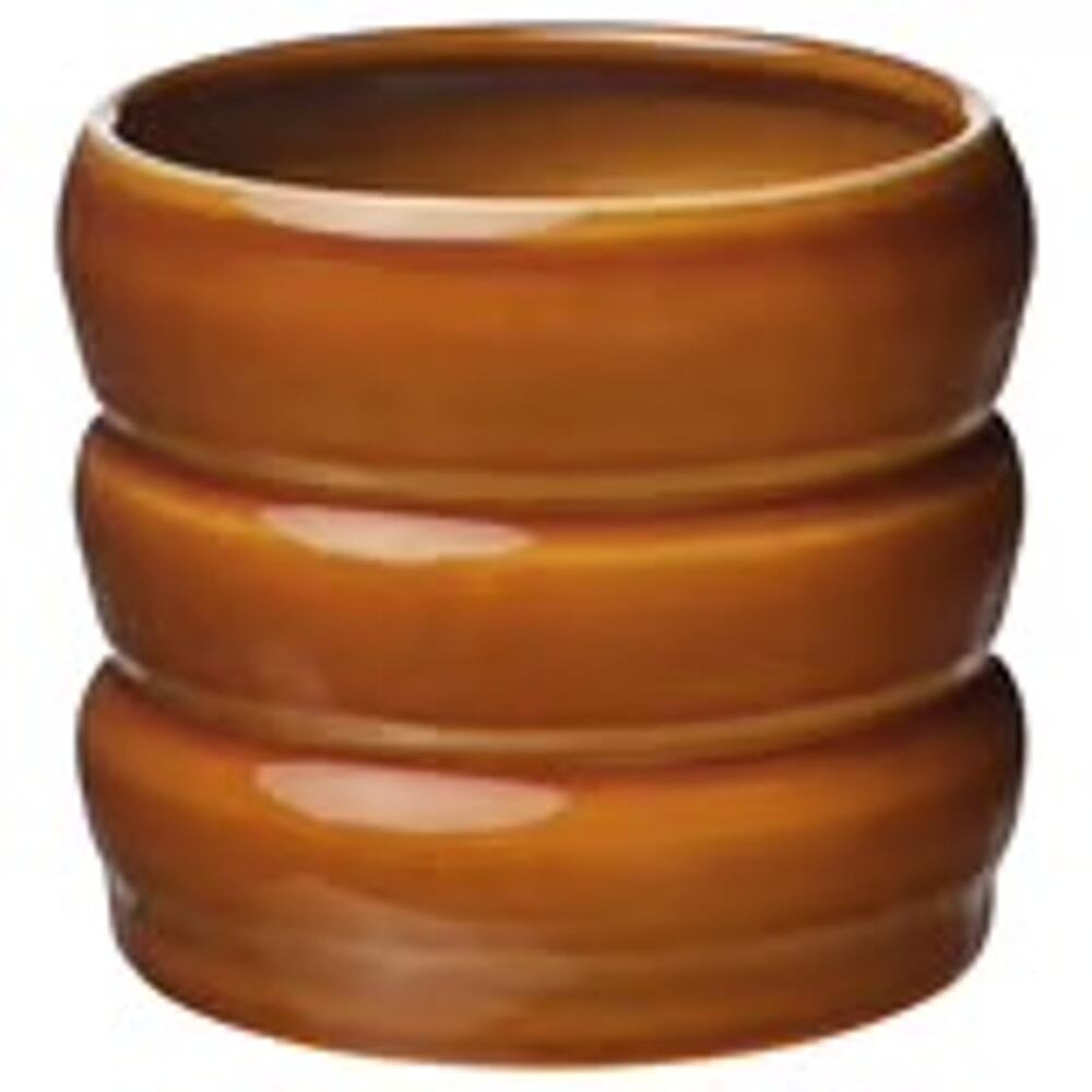 IKEA HASSELBUKETT 4.75" Brown Plant Pot Unique Reactive Glaze Indoor/Outdoor